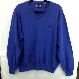 Ralph Lauren Chaps Blue Knit Sweater Pullover Chest Logo